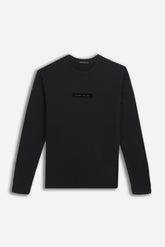 T-SHIRT GIROCOLLO STAMPATA MANICA LUNGA NERO